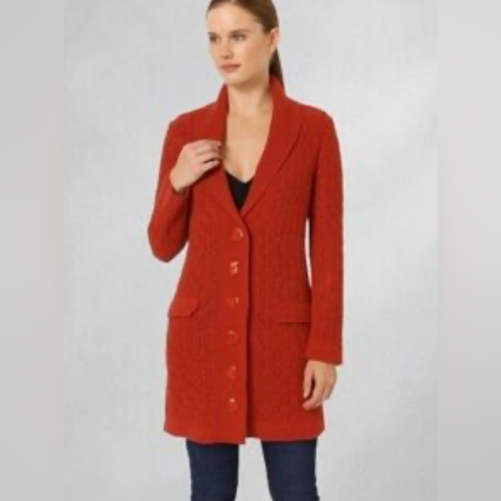Anthropologie Sparrow Jacquard Knit Button-Front Cardigan-Preppy Cozy XS